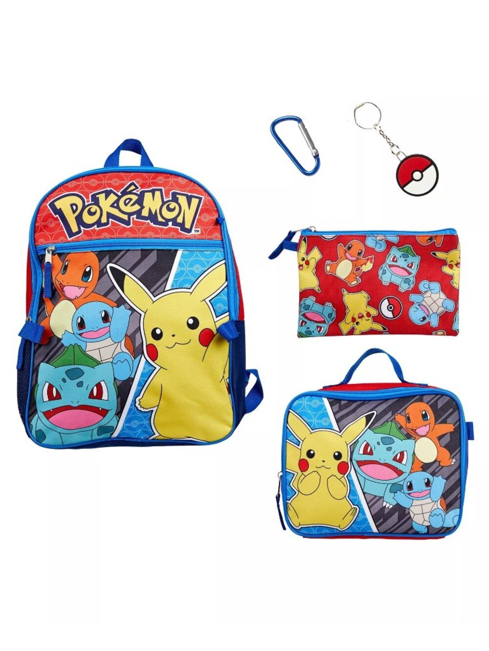 NWT Pokemon Boy's 5 PC Backpack Set Multicolor Size One Size